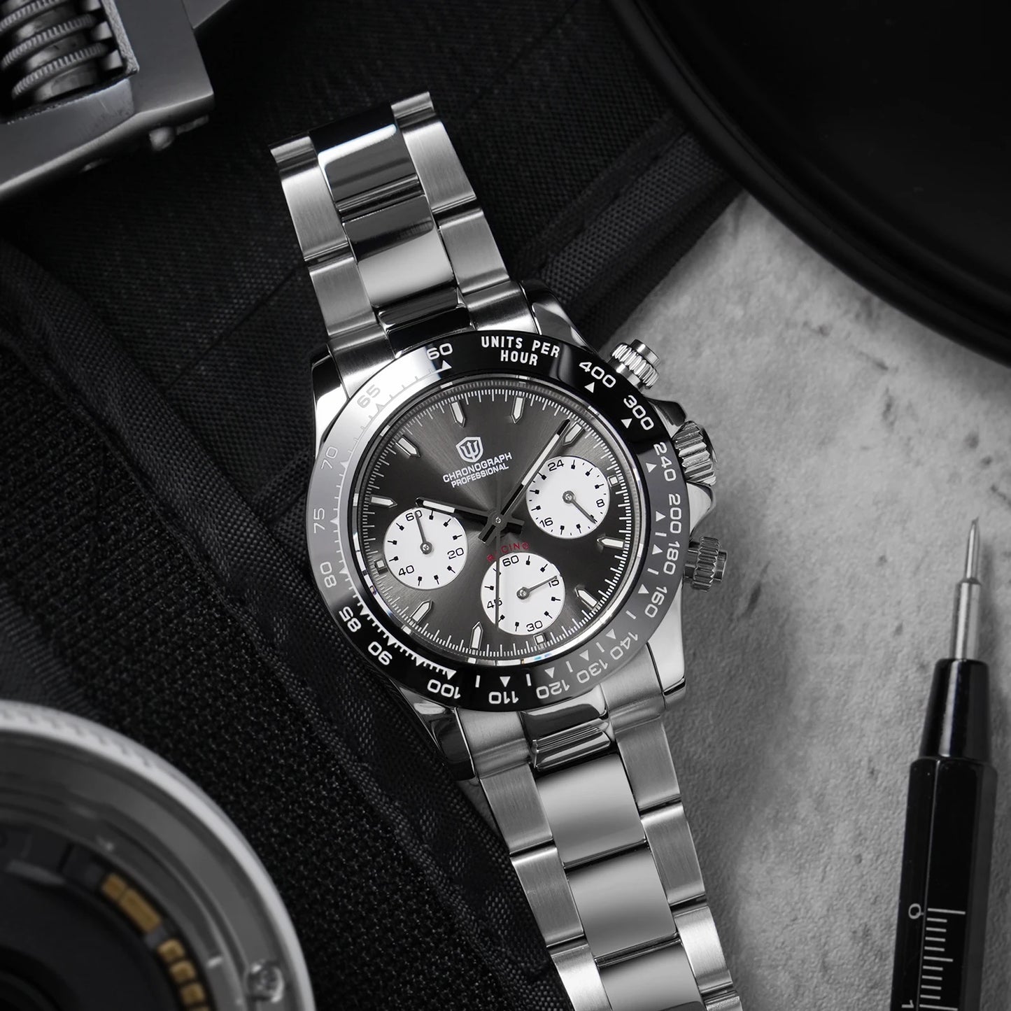 Watchdives WD16500 V2 Men Watch VK63 Quartz Movement Chronograph Wristwatch Stainless Steel Sapphire Crystal Luminous Watches