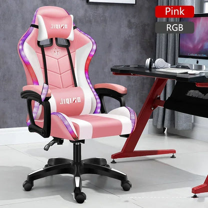 RGB Gaming Chair Ergonomic Computer Chair with Massage Function, Reclining Office Chair, Swivel Gamer Chair with Adjustable Height and Armrests