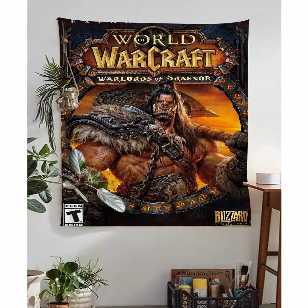 World of Warcraft Hero Colorful Tapestry Wall Hanging Hanging Tarot Hippie Wall Rugs Dorm Wall Art Decor