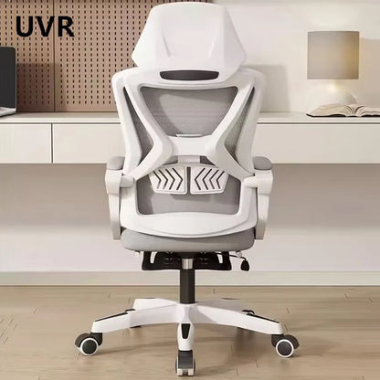 UVR Reclining Computer Chair Ergonomic Office Gaming Chair with Adjustable Backrest, Comfortable Long Sitting Desk Chair with Armrests