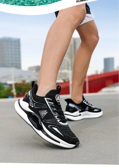 Chaussures de course légères et respirantes pour hommes, baskets à absorption des chocs Popcorn, chaussures de sport d'extérieur flexibles et antidérapantes, été automne