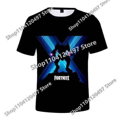 Japanese Anime Fortnite Summer T-shirt for Men and Women Battle Royale Short-Sleeved Casual Comfortable Loose Harajuku Streetwear