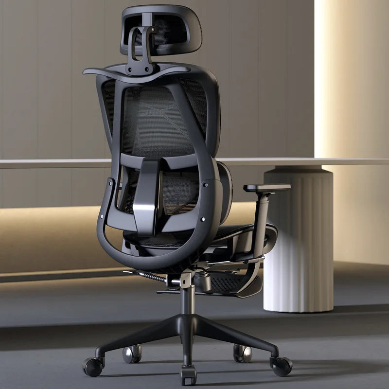 Ergonomic Gaming Chair with Adjustable Footrest, Reclining Office Chair, Posture Support Computer Chair with 2D/3D Armrests for Home Office