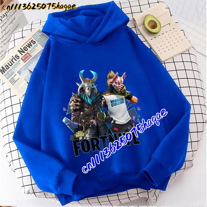FORTNITED Children Long-sleeved Girls Boy Streetwear Boys Baby Hoodies Pullover Sweatshirt Anime Fashion Kid Clothing Tops Gift