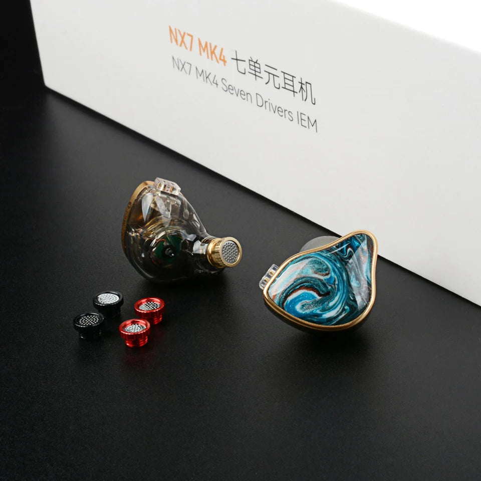 NICEHCK NX7MK4 MK4 Stabilized Wood HIFI Earbud 7 Driver Units Hybrid Audiophile Earphone With Replaceable Tuning Filters IEM MK3