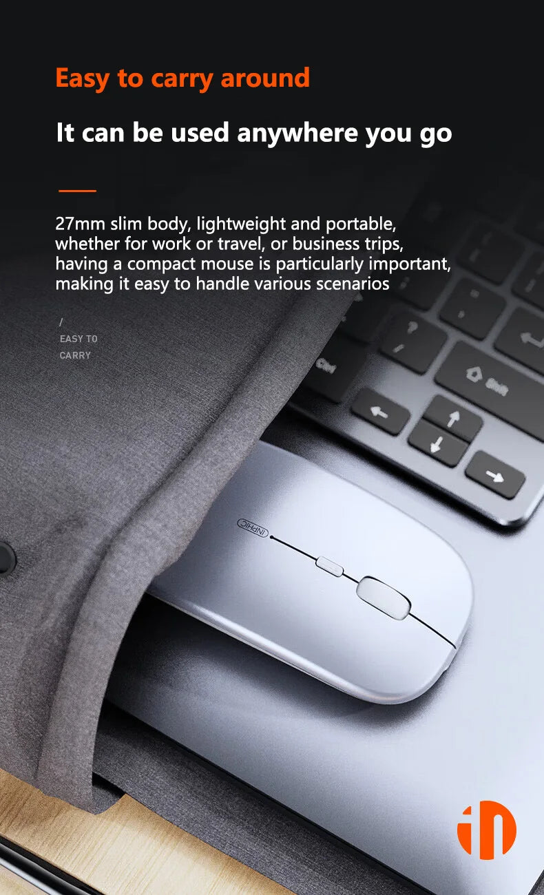 Inphic M1P Wireless Silent Office Mouse Ultra-Thin Portable USB Interface Battery Power Display TYPE-C Charging Wireless Mouse