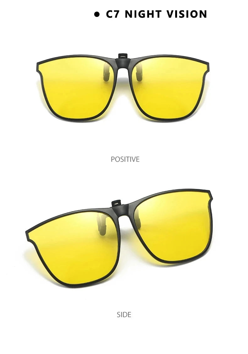 Polarized Rimless Men Clip On Sunglasse Glasses Narrow Clip-on Lenses Women Anti-glare Sunglasses UV400 Goggles New In