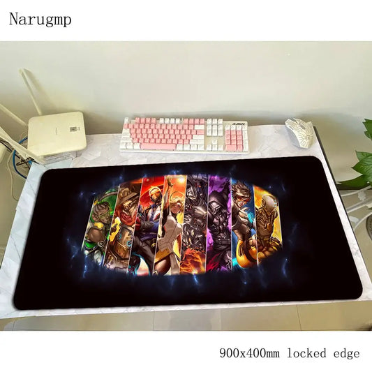 Overwatch-hiirimatto syntymäpäivälahjaksi, tietokonematto 900x400x3mm, suuri gaming-hiirimatto, hiiri- ja näppäimistöalusta PC-pelaajan työpöydälle
