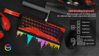 ATTACK SHARK x MAMBASNAKE X60 HE 8K Rapid Trigger Keyboard Magnetic Switch, Tri-Mode Connection, 0.01mm Rapid Trigger Accuracy