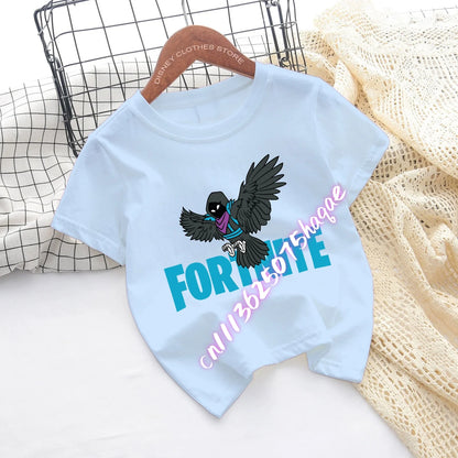 Fortnite Children’s T-shirts Game Cartoon Printed Characters Fortress Night Tees Game Short Sleeve Tops Summer Boys and Girls Clothes
