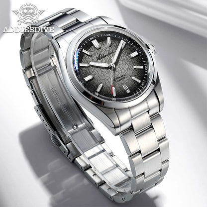 ADDIESDIVE New 2026 Luxury Men's Mechanic Quartz Analog Watch Super Luminous Steel Watch 10Bar Bubble Glass Personalized Watches