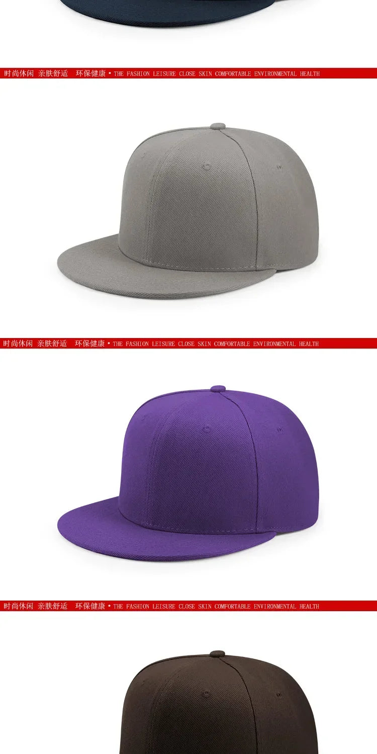 Big Bone Man Plus Size Baseball Caps Adult Flat Peak Hip Hop Fitted Hat Men Women Large hats Snapback Cap size 6 3/4 to 8