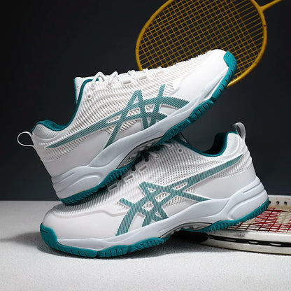 Men and Women Badminton Shoes Table Tennis Shoes for Volleyball Handball Sports Sneakers Anti-Skid Mesh Breathable Field Training