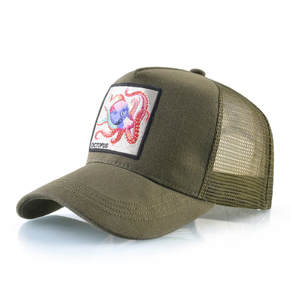 Unisex Baseball Cap With Octopus Patch For Men And Women Four Season Snapback Trucker Hats Outdoor Breathable Casual Sports Cap