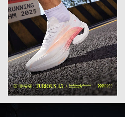 361 Degrees Furious 1.5 Men Running Sports Shoes Breathable Racing Marathon Rebound Cushioning Stable Male Sneakers 672512223F