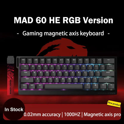 Madlions MAD 60/68 PRO Magnetic Switch Gaming Keyboard E-sport Custom Mechanical Aluminum Keyboard Ergonomics Accessories
