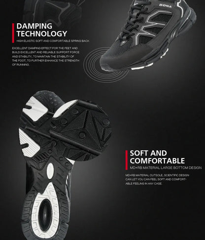 BONA 2023 New Designers Jogging Shoes Men Running Shoes Breathable Brand Sneakers Man Sports Training Walking Shoes Breathable m