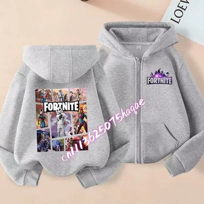 Kid Outdoor Jacket Cartoon Fortnite Girl Boy Sweatshirt Coat High-Quality Thin Windbreaker Girl Autumn Zip Jacket Clothing Tops