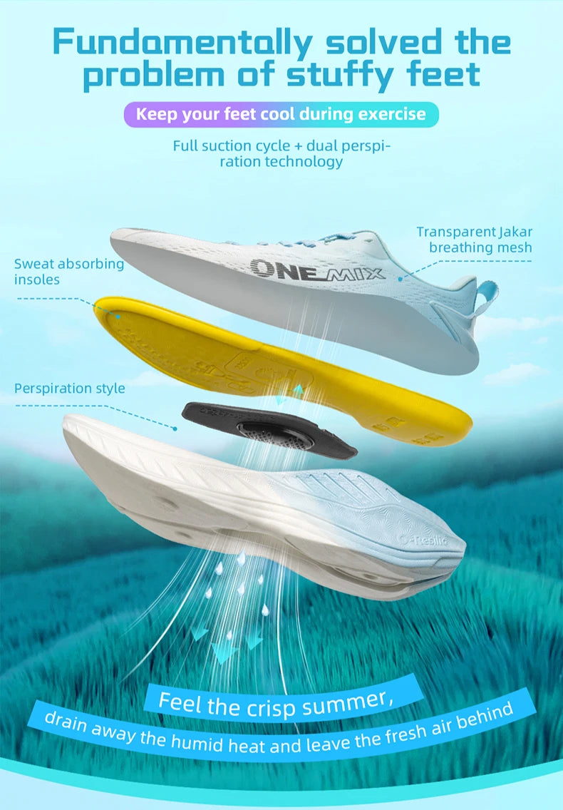 Scarpe da running casual ONEMIX traspiranti estive, scarpe da jogging da uomo leggere, scarpe da palestra da donna, scarpe sportive outdoor da uomo ammortizzate