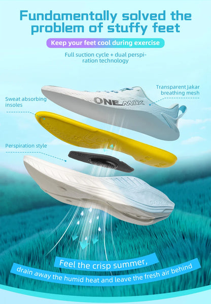 Scarpe da running casual ONEMIX traspiranti estive, scarpe da jogging da uomo leggere, scarpe da palestra da donna, scarpe sportive outdoor da uomo ammortizzate