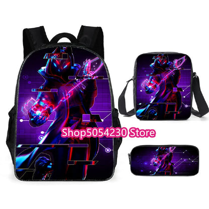 Fortnite 3PCS Backpack for Boys Victory Game 16 Inch Water Resistant Preschool Knapsack Cool Elementary School Backpacks