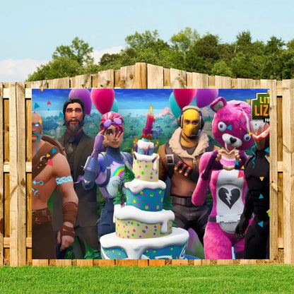 Anime Backdrop For Photo Studio Boys Baby Shower Happy Birthday Party Photography Hot Game F-Fortnite-ES Cool Background