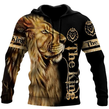 Fashion Autumn Lion, Wolf Hoodies White Tiger Skin 3D All Over Printed Men's Sweatshirt Unisex Zip Pullover Casual Jacket
