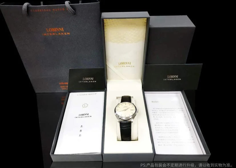 Luxury Brand Switzerland LOBINNI Perpetual Calendar Seagull Automatic Mechanical Men's Watches Sapphire Multi-function L13019-11