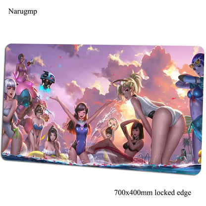 Overwatch-Mauspad 700x400x3mm, Gaming-Mauspad im Anime-Stil, personalisierte Schreibtischunterlage fürs Büro, Notebook-Desk-Mat, Geschenk für Jungen, Padmouse für PC-Gamer