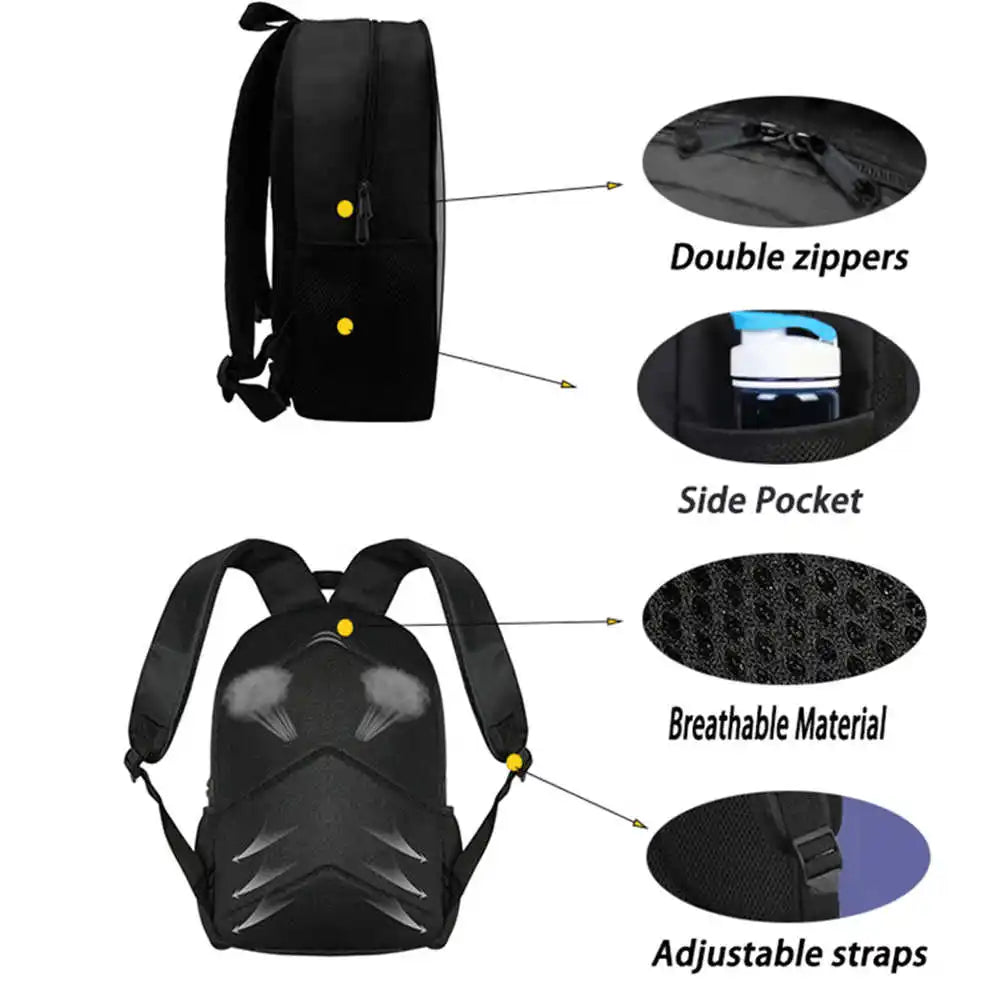 Fortnite Cartoon 3pcs Set, Large Capacity Suitable for Boys and Girls Aged 5-8, Includes Backpack, Dinner Bag, and Pencil Case