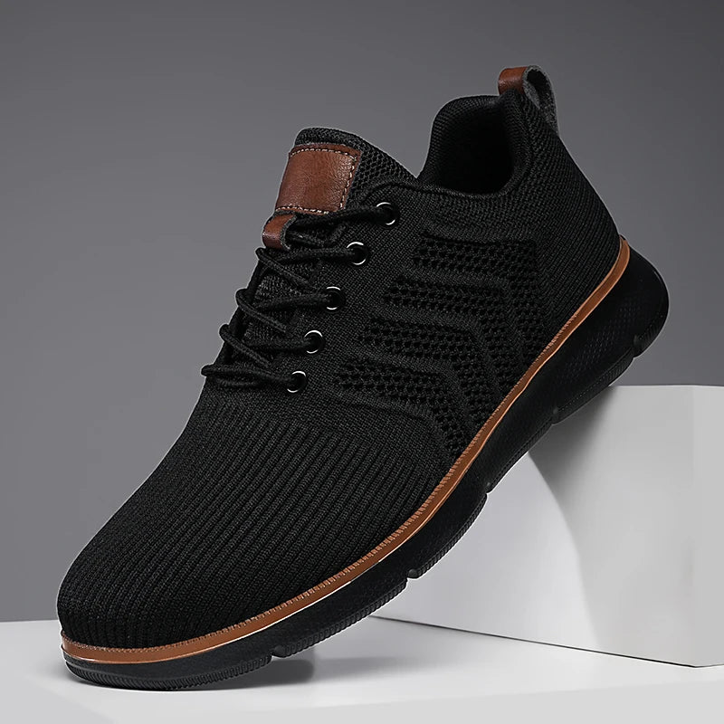 Casual Sneaker Shoes, Breathable Men's Walking Mesh, Soft Sole Outdoor Anti-Slip Travel Comfortable Running Shoes, Tenis Masculino