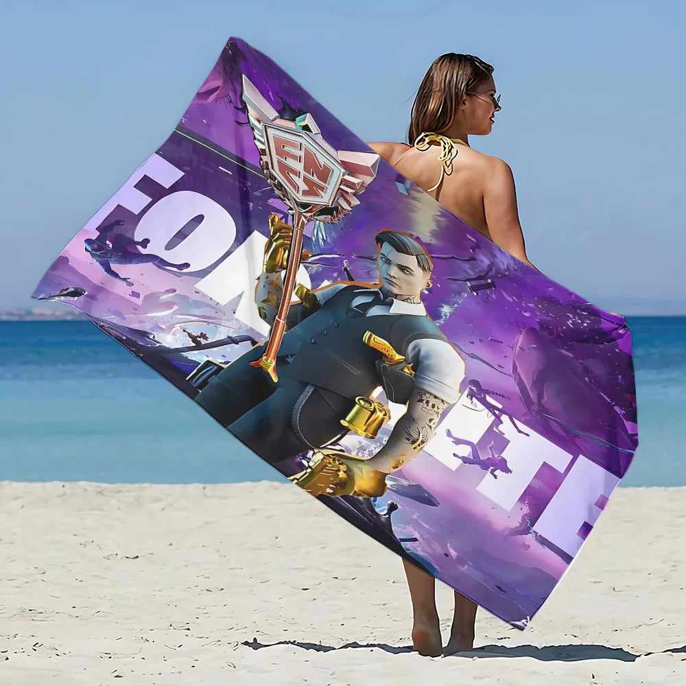 New Hot Game F-FortniteS Beach Towel Microfiber Sand Free Quick Dry Soft Sandproof Pool Towels Gift for Women Travel Gym Shower