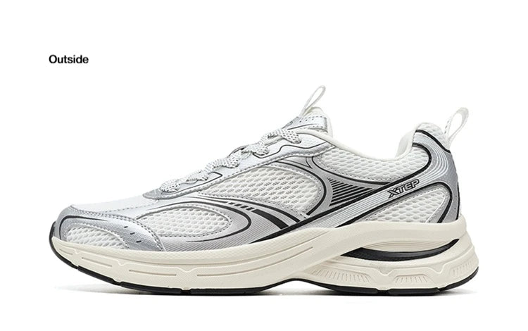 Xtep Y2K casual sneakers voor heren, comfortabele retro lichtgewicht hardloop- en sportschoenen voor koppels, winter, 874219320004