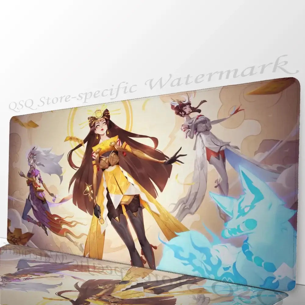 Amaterasu Kiriko Overwatch musemåtte, skrivebordsmåtte med underlag, gamingtilbehør, Prime Gaming XXL tastaturmåtte, polstret måtte