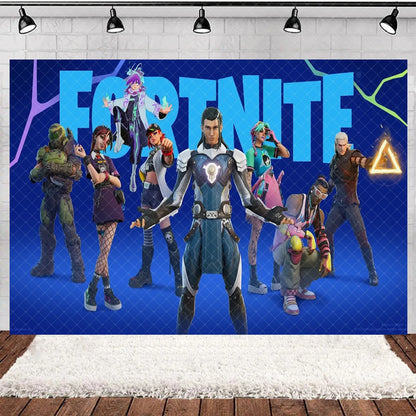 Fortnite Theme Happy Birthday Party Decoration Backdrop Shooting Game Alpaca Llama Supplies Background Baby Shower Kid Gifts