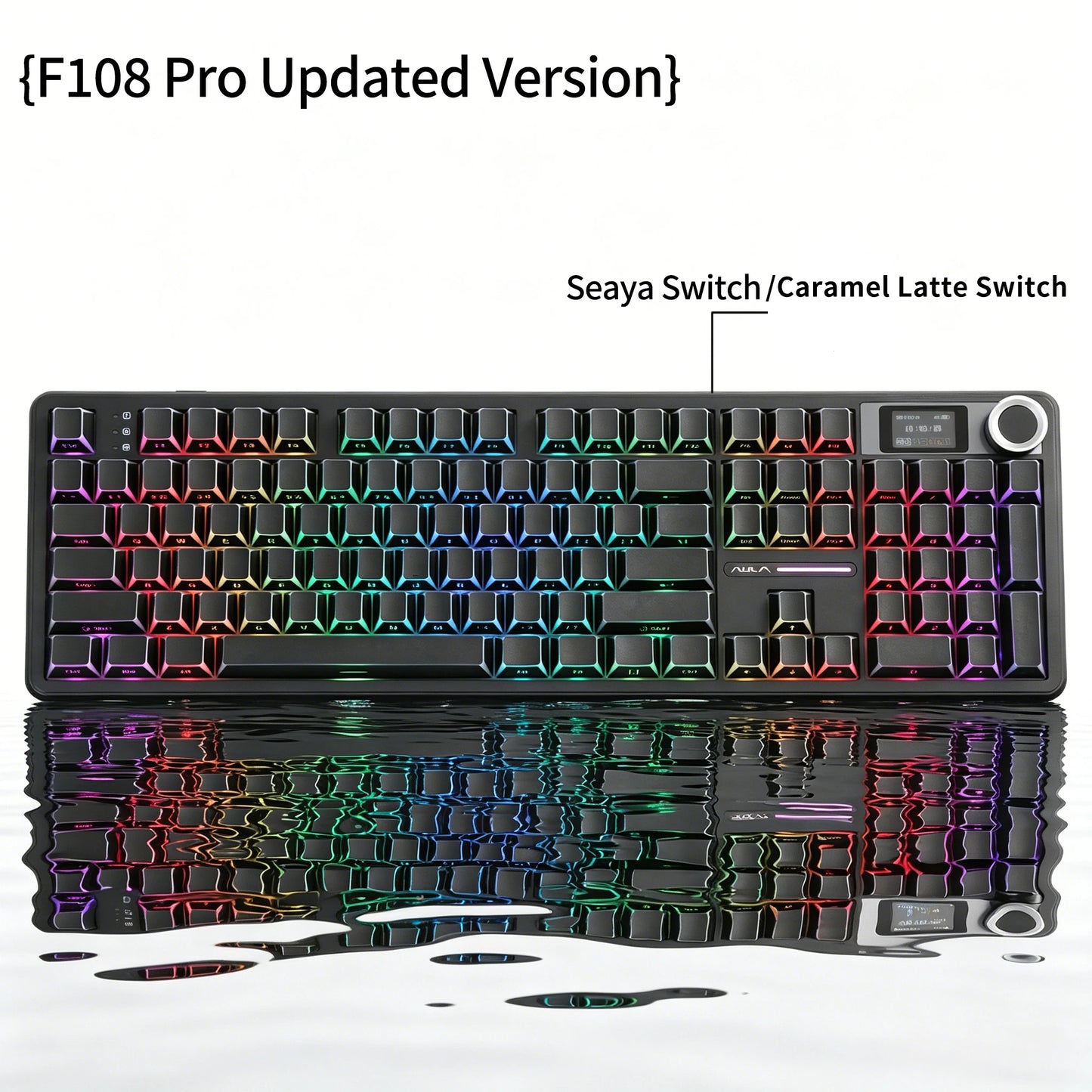 AULA F108 PRO Mechanical Keyboard Custom 100% Layout RGB Backlight Wireless Bluetooth Hifi Switch Gaming Keyboard