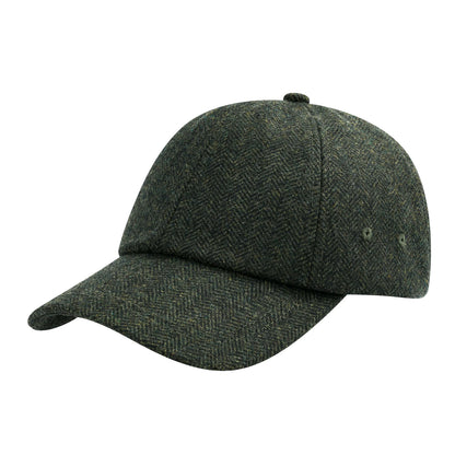 BOTVELA Șapcă de baseball din lână tweed pentru bărbați, stil casual, moale, ajustabilă, fără structură