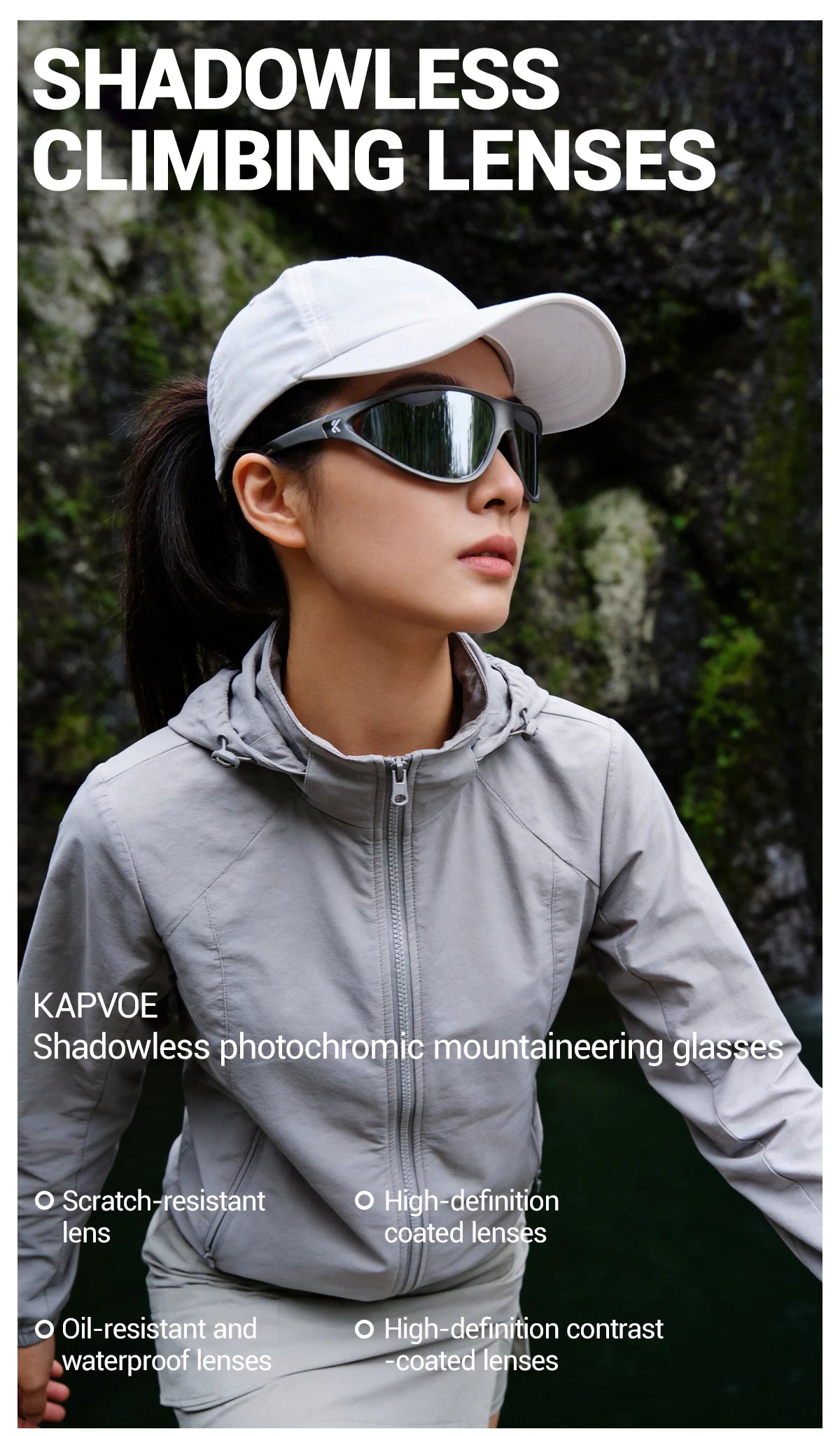 Kapvoe Hiking Sunglasses Camping Fashion Sunglasses for Men Photochromic Cycling Glasses MTB Bike Goggles Fishing Eyewear Sports
