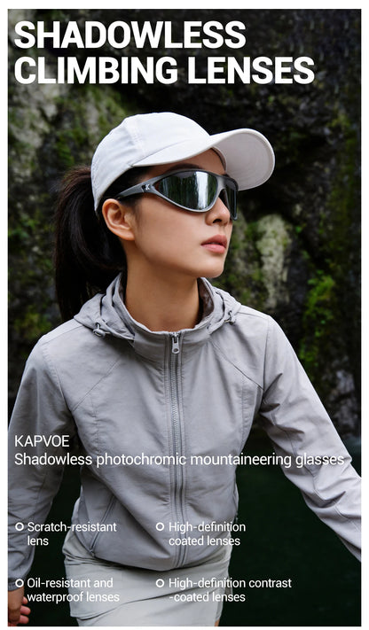 Kapvoe Hiking Sunglasses Camping Fashion Sunglasses for Men Photochromic Cycling Glasses MTB Bike Goggles Fishing Eyewear Sports