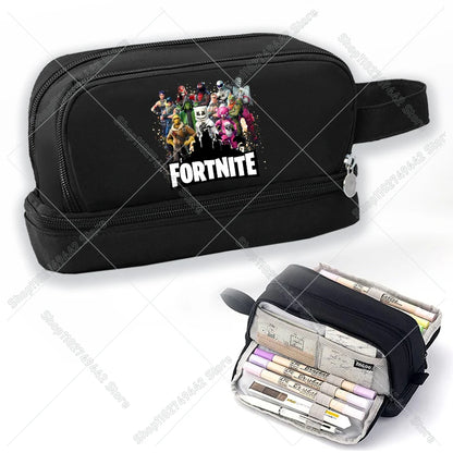 Game Anime Fortnites Student Pencil Case Cute Boy Girl Pencil Bag High-capacity Pencil Case Nylon Pen Case School Kids Stationery