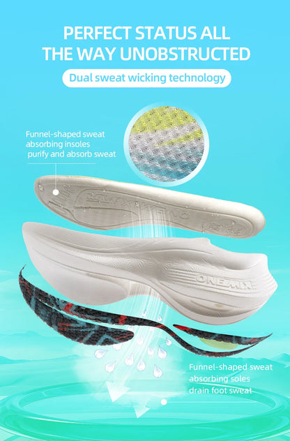 ONEMIX 2025 Scarpe sportive da running uomo donna con piastra in carbonio, traspiranti, ammortizzate, antiscivolo, PB, leggere, a rimbalzo
