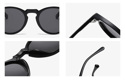Peekaboo polarized sunglasses for men korean fashion driving round sun glasses for women uv400 green brown summer accessories