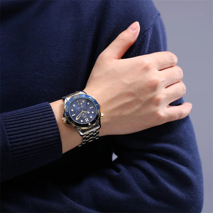 Luxury Automatic Watch for Men Stainless Steel Waterproof Calendar Mechanical Watches Fashion Casual Mens Watches Reloj Hombre