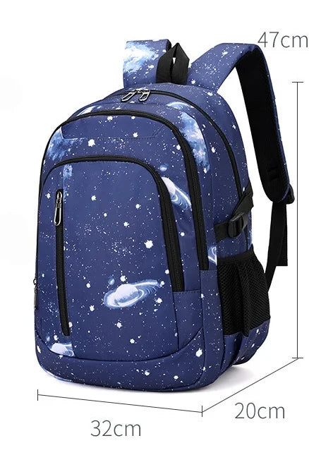 Раница Fortnite Starry Sky с голям капацитет, водоустойчива чанта за лаптоп с принт на игрови персонаж, ученическа раница за момчета и момичета за връщане в училище