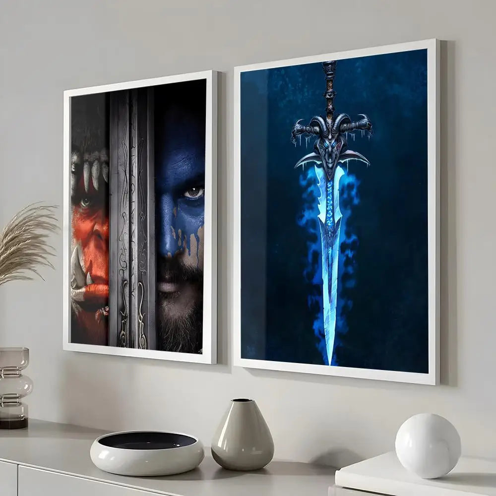World Of W-Warcraft W-Wow Soft Silicone Poster Self-adhesive Painting with prints Home bedroom living room decoration