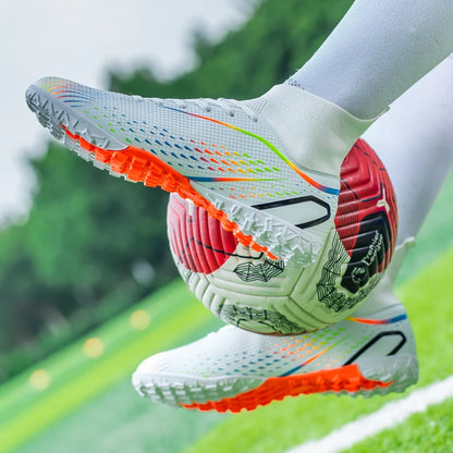 New Men Soccer Shoes Men Grass Breathable Soft Outdoor Football Shoes Cleats Long Spikes Comfortable Training Sport Shoes Men