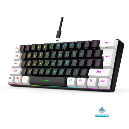 Mechanical keyboard gamer 60% mini 6 1keys backlit pc switches keyboards portable wired cute laptop  key board teclado mecanico