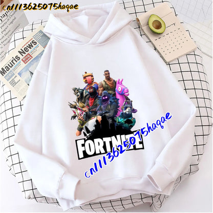 FORTNITED Children Long-sleeved Girls Boy Streetwear Boys Baby Hoodies Pullover Sweatshirt Anime Fashion Kid Clothing Tops Gift