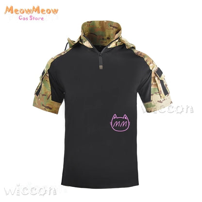 Call of Duty Ghost Cosplay Tactical Suit Combat Camo Uniform Black Blue Military Training Game Style Coat Halloween Party Outfit