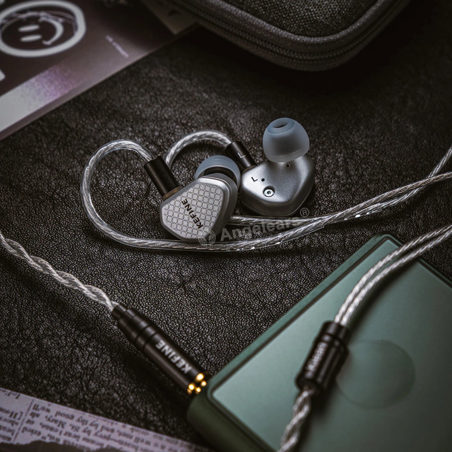 Angelears Kefine Klean SV 10mm DLC Diaphragm Dynamic Driver IEMs – Hi-Fi In-Ear Earphones with Interchangeable Nozzles &amp; Silver-Plated SPC Cable